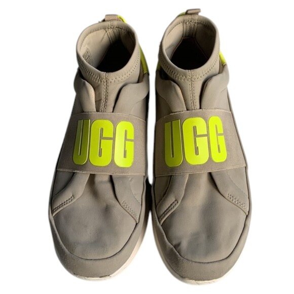 UGG Sneakers Women’s Gray Neutra Slip On Logo Strap Casual Platform Shoes 7 - Picture 1 of 16